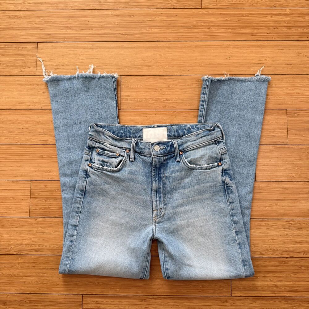 MOTHER The Insider Crop Step Fray High Rise Bootcut Jeans Size 26